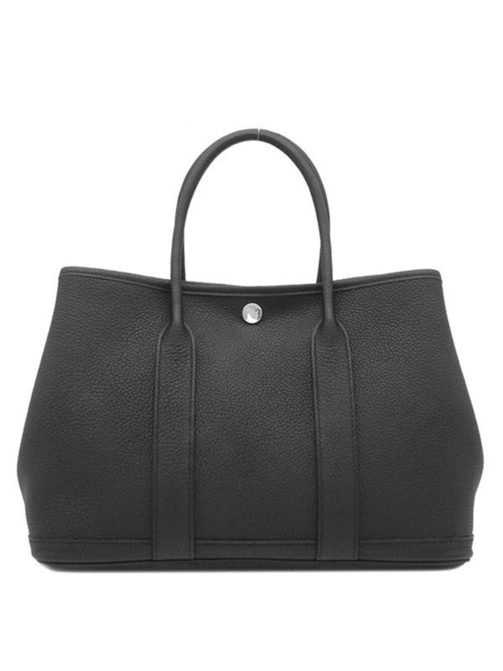 Hermes Tote Bag Garden Party TPM 30 Black Silver Oarleather